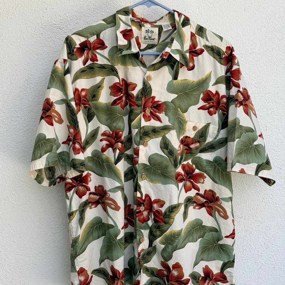 Tropical Floral Button Down Shirt men’s XL